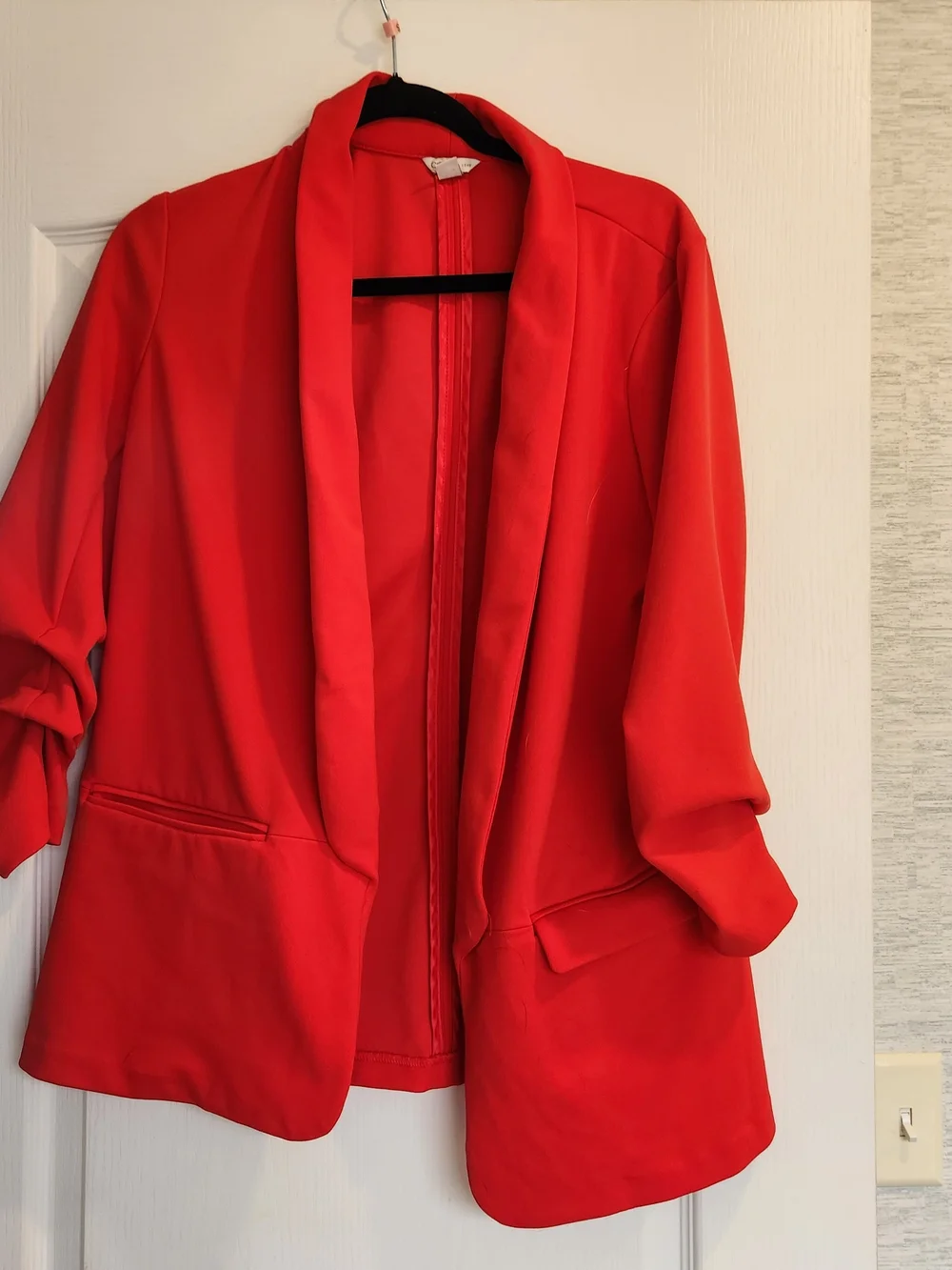 Cato Red Open-Front Blazer Jacket M Euc